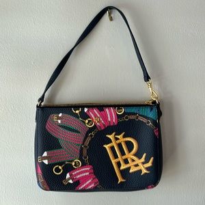 Lauren Ralph Lauren Printed Pebble Leather Carter Crossbody Bag Purse
